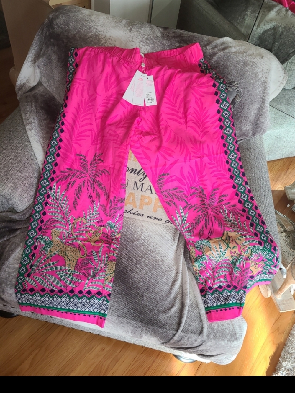 Lilly Pulitzer Hot Pink Tropical Print Pants